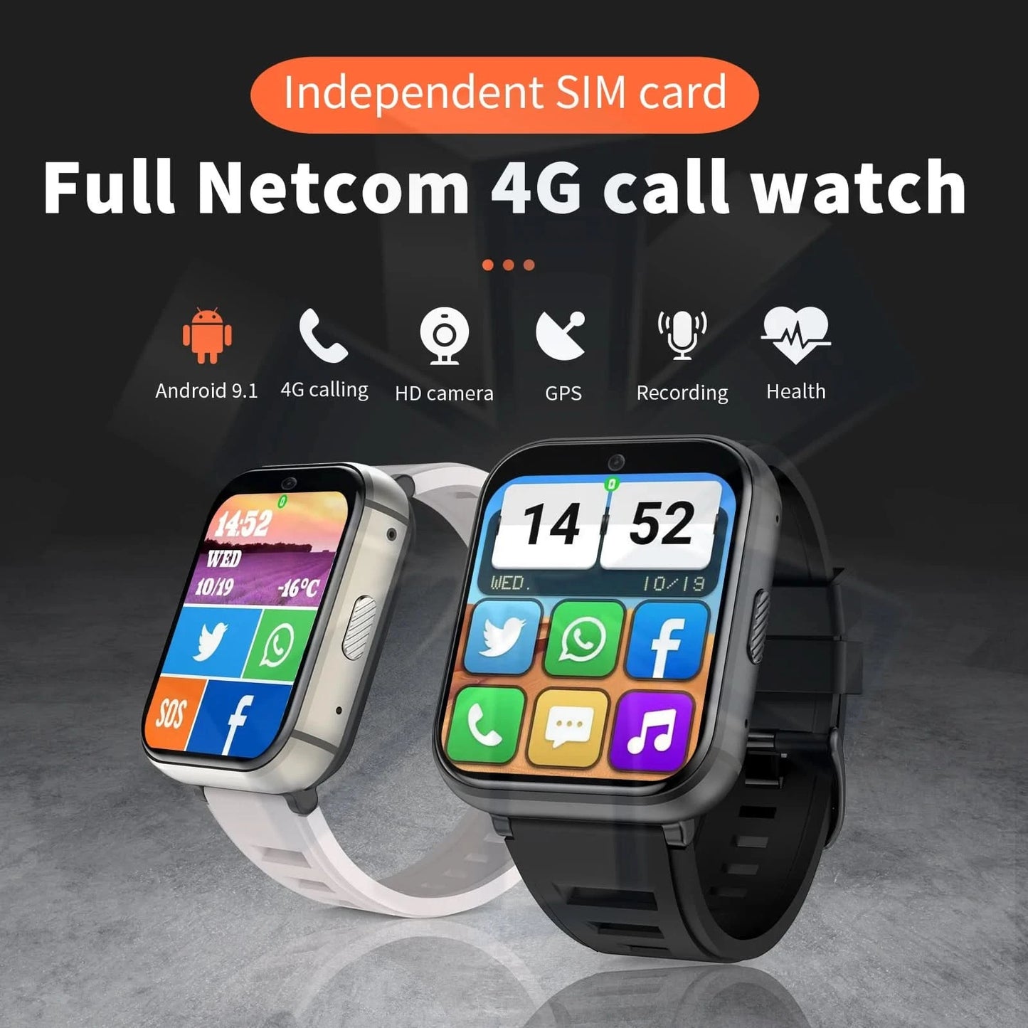 Q668 4G Smartwatch 2025 Uhren 1,99 Zoll Herren Geschenk mit SIM Wifi Android IOS Wasserdicht Outdoor GPS Smartwatch für Xiaomi