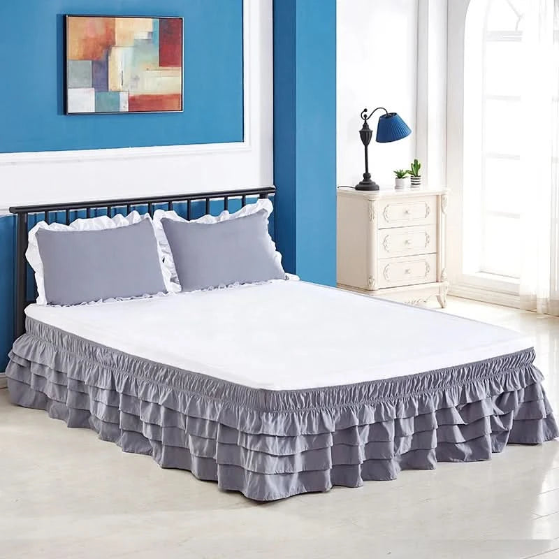 4-story Ruffle bed skirt surrounding elastic bedspread no surface family hotel double bed / full bed / king bed / king bed