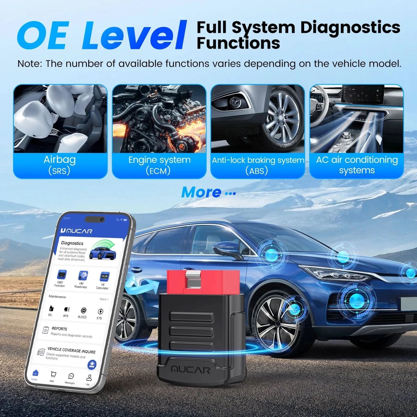 10pcs-100pcs MUCAR BT200/BT200 Pro OBD2 Diagnostic Tool Full System Diagnosis for all cars lifetime free, 15 reset service
