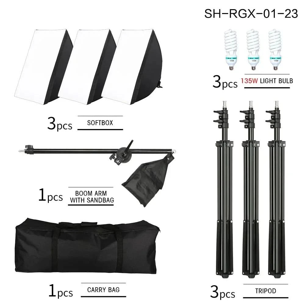 Studio-Kit Foto Softbox Lichtbox Beleuchtung Einzelne Led-Lampe mit Stativ Fotografie Shooting Soft Box Blitz E27 Zubehör