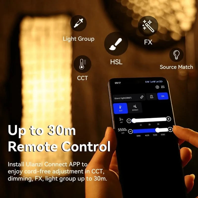 Ulanzi VL-120Bi VL-120C 120W V-Mount Videoleuchte mit kabelloser Steuerung CRI 95+ 2700K-6500K COB Lampe für Innen- und Außenaufnahmen