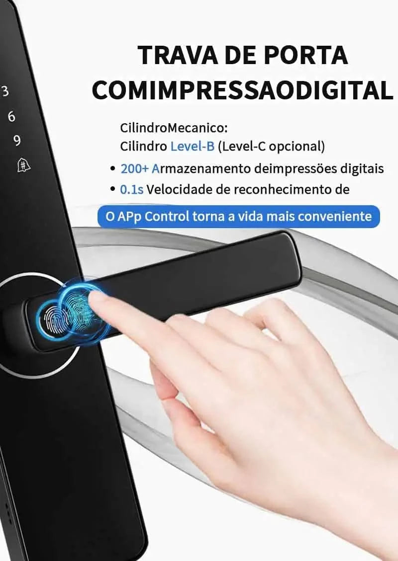 Do Brasil digital electronic lock tuya wifi smart lock biometric digital lock fingerprint lock for home house apartment