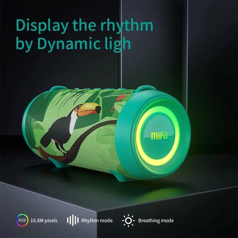 mifa A90 Green Bluetooth-Lautsprecher 60 W Ausgangsleistung Bluetooth-Lautsprecher mit Class-D-Verstärker Ausgezeichnete Bassleistung