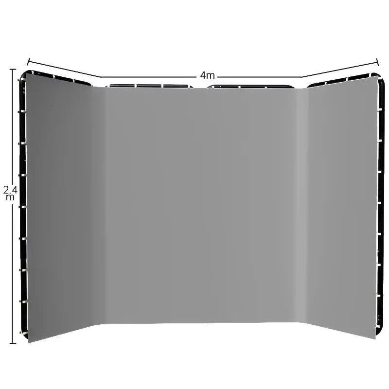 2.4x2.4m Hintergrundrahmen Schwarz/Weiß/Grün/Grau Bildschirmwand Faltbar für Tiktok Live Fotostudio Kit Chromakey Greenscreen-Rahmen