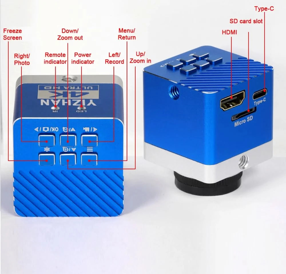 YIZHAN 4K UHD Elektronisches Digitalmikroskop 1080P 60FPS Video Industrielöt-/Schweißkamera 150X Objektiv Klappständer für PCB-Reparatur