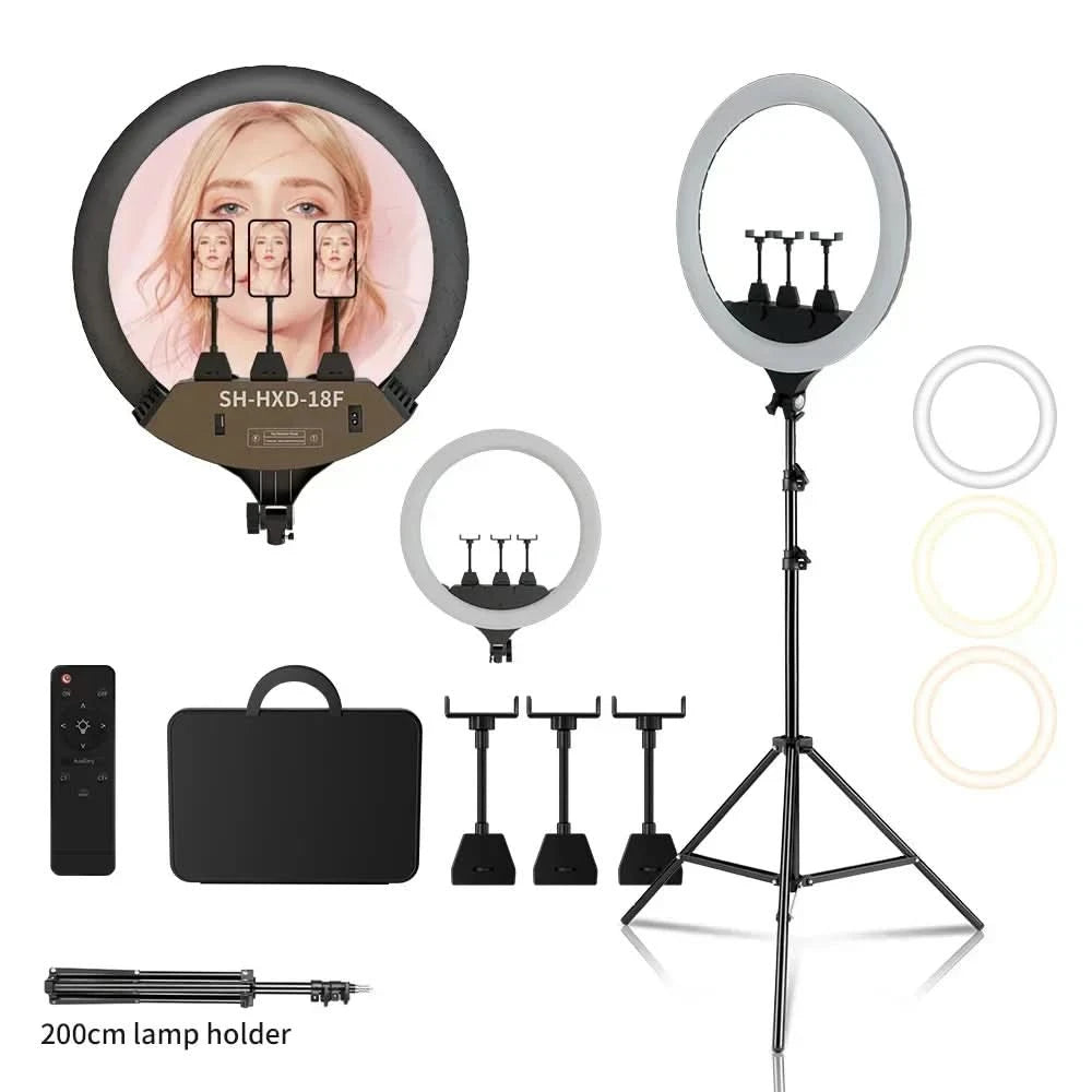 SH 45cm 18 Zoll Ringlicht mit Stativ USB-Lade-Selfie-LED-Lampe Dimmbares Fotolicht für Fotografie Studio