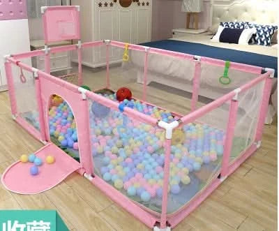 IMBABY Großer Kinderlaufstall für Kinder, Baby-Laufgitter, Cartoon-Laufgitter, Basketball-Aktivitätszaun