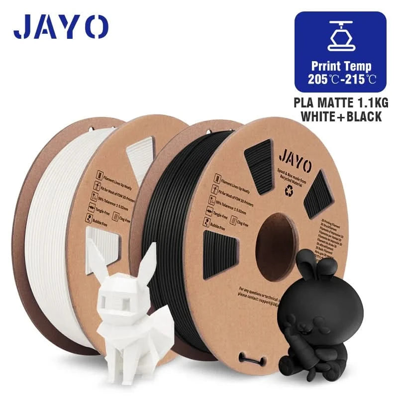 JAYO PETG/PLA/SILK/PLA Meta/PLA+/ABS 2 Rollen 3D-Drucker-Filament 1,75 mm Kreatives Modellmaterial für Kinder für 3D-Stift-Filament
