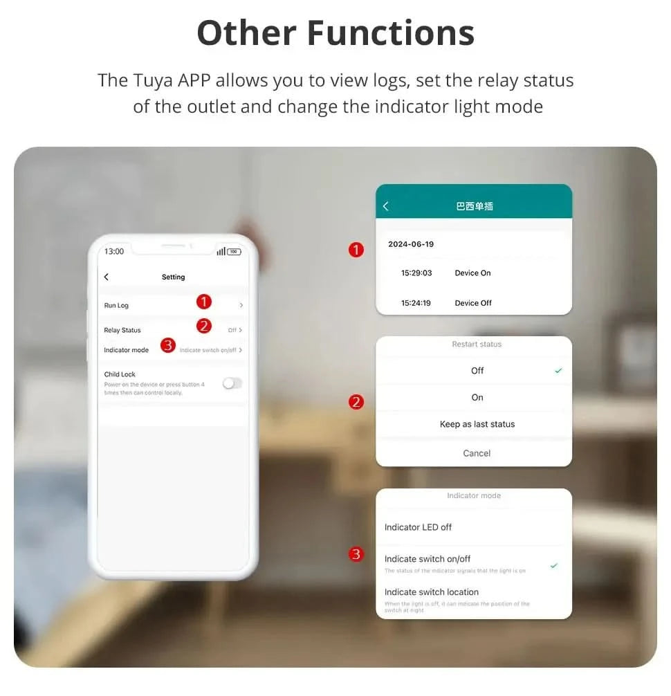 Zemismart Matter Zigbee Hub Work with Tuya Homekit Smartthings Google Home Zigbee Brazil Socket Outlet Smart Wall Tomada 10A 20A