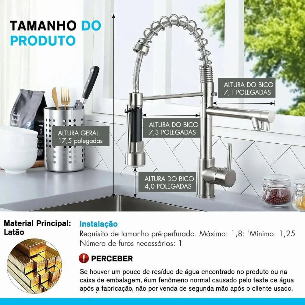Gourmet-Küchenarmatur 50cm mit Gelenkschlauchbrause 2 Strahlarten 100% Metall Chrom Versand 12h SP