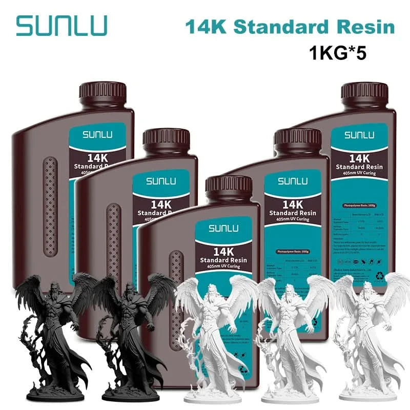 SUNLU 5KG Standard Plus/14K Standard Harz 1KG/Flasche 405nm schnellhärtendes UV-Photopolymerharz für LCD 3D-Druckermaterial