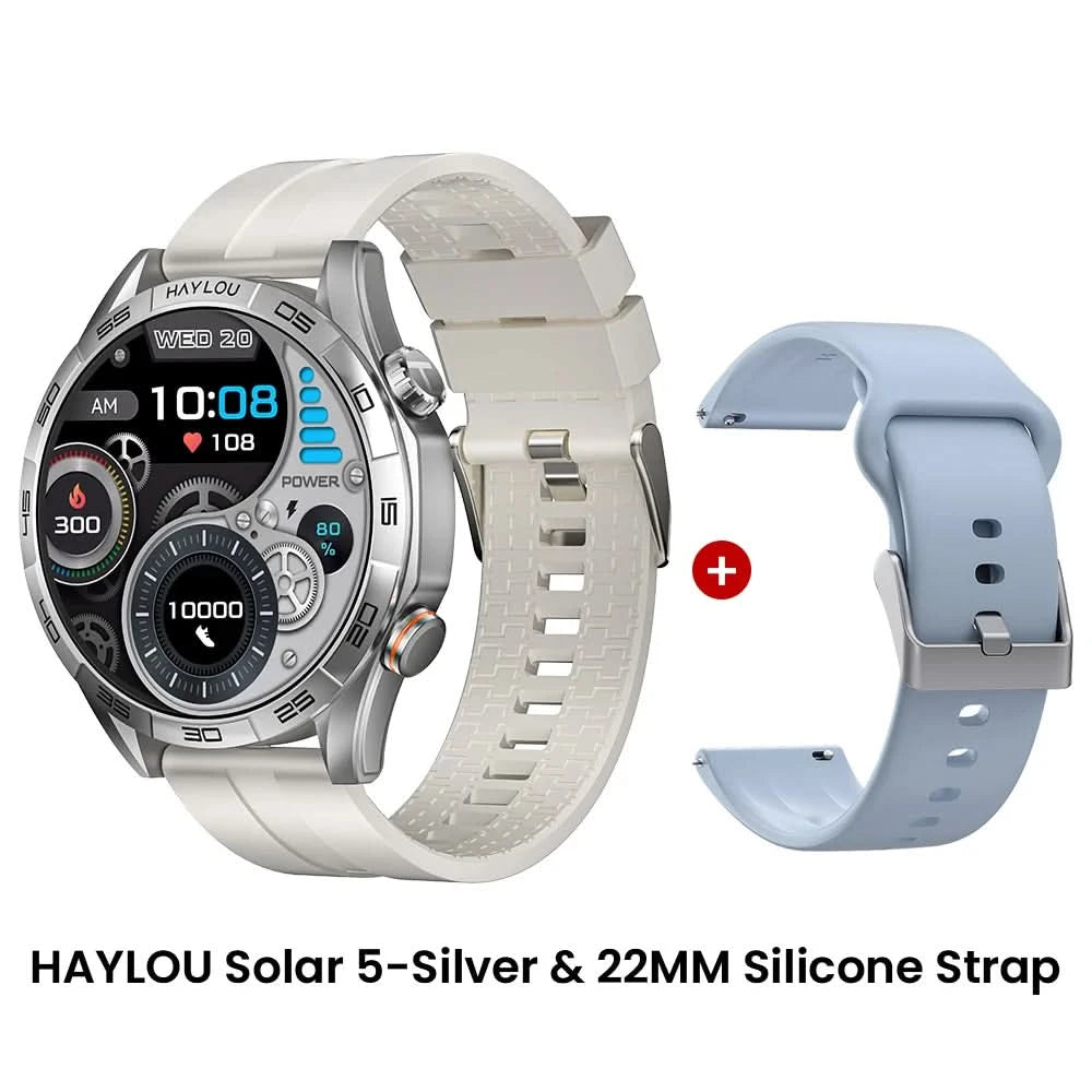 HAYLOU Solar 5 Smartwatch mit Sprachanrufen 1.58'' AMOLED Display 60Hz Smart Watch 24H Gesundheitsüberwachung Sport-Smartwatch für Herren