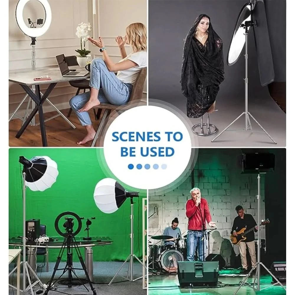 Super stabiles Stativ aus Edelstahl 2,8 m klappbares Beleuchtungsstativ Fotografie für Fülllicht Spotlicht Softbox Fotostudio