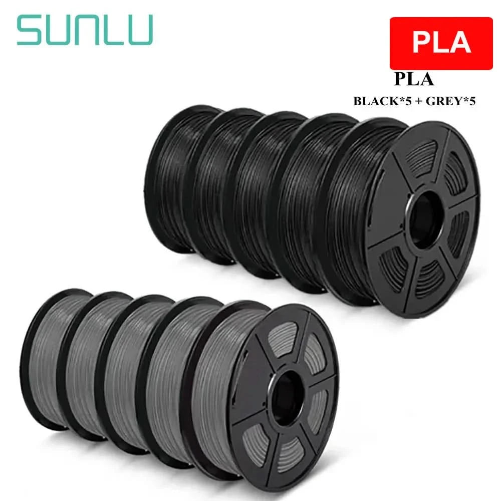 SUNLU 10KG 3D Filament PLA/PLA PLUS/PETG/Easy ABS Filament 1.75mm 10 Rollen 1KG sauber gewickeltes 3D-Drucker-Filament für 3D-Drucker
