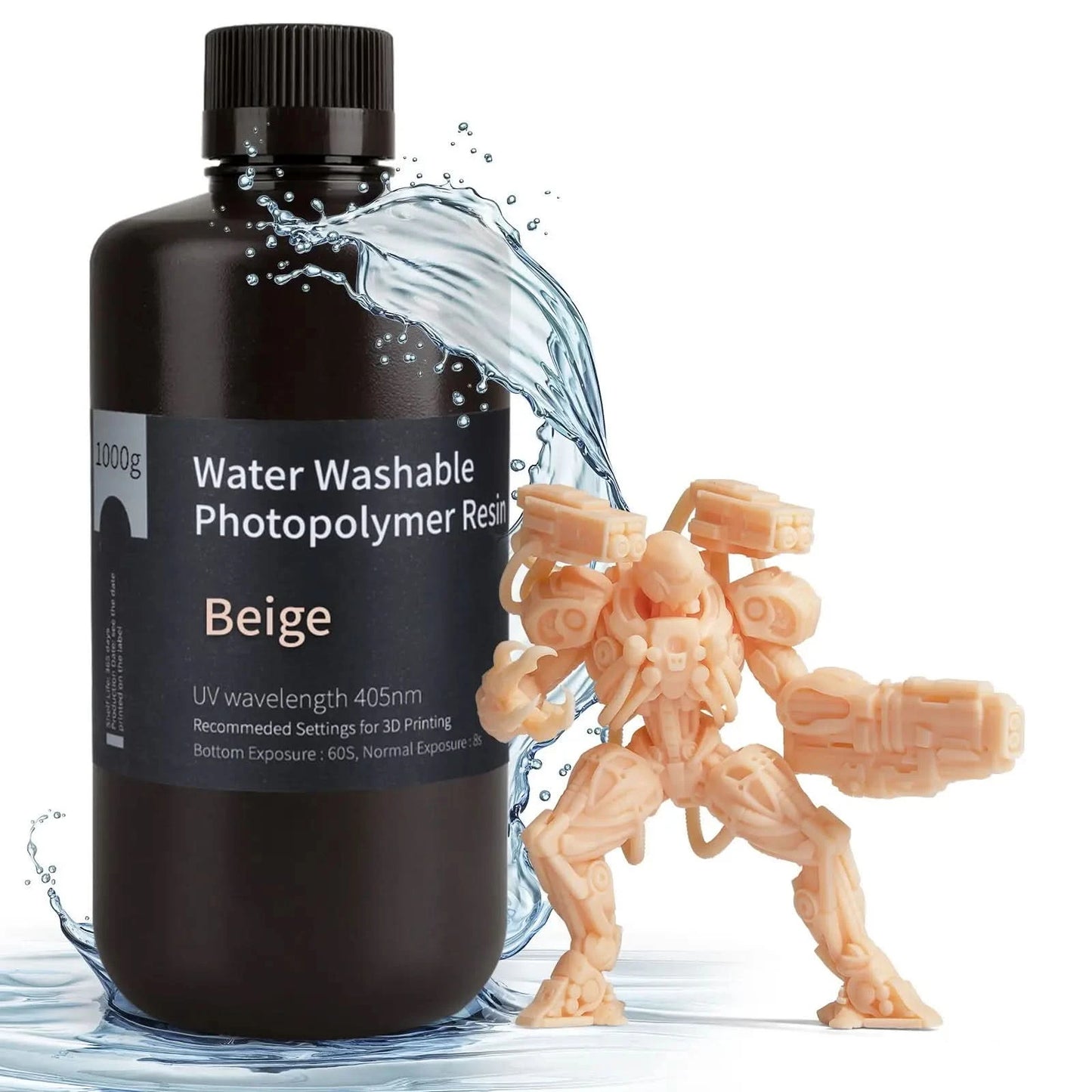 ELEGOO Water Washable 3D Druckerharz LCD UV-härtendes Harz 405nm Standard Photopolymerharz für LCD 3D-Druck 1000g 8 Farben