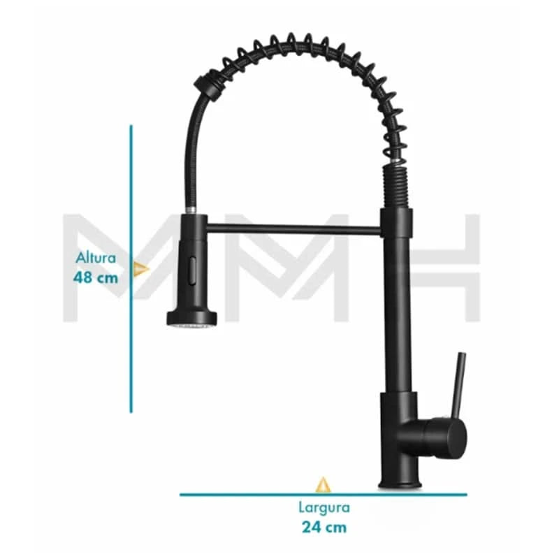 Gourmet-Küchenarmatur 50cm mit Gelenkschlauchbrause 2 Strahlarten 100% Metall Chrom Versand 12h SP