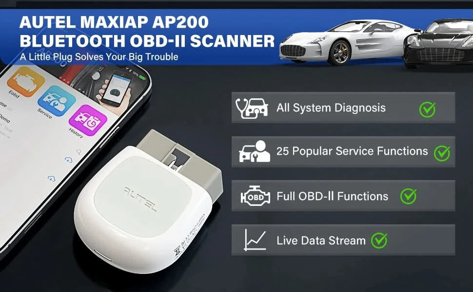 AUTEL MaxiAP AP200 Scanner Bluetooth OBD2 All System Automotive Diagnostic Tool TPMS Code Reader EPB Tool
