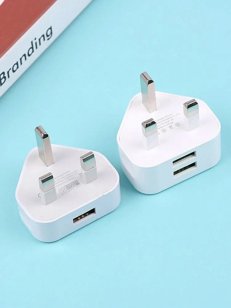 HUAHUA2025 NEU 1 Stk. Dual Port Schnellladegerät 5 V/2,1 A, UK 3-Pol Wandadapter für Telefone & Tablets, Multi-Geräte USB Lade-Hub