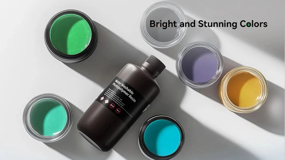 ELEGOO Water Washable 3D Druckerharz LCD UV-härtendes Harz 405nm Standard Photopolymerharz für LCD 3D-Druck 1000g 8 Farben