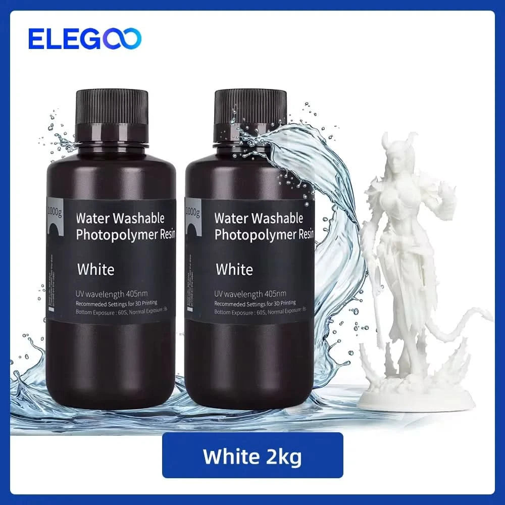 ELEGOO Water Washable 3D Druckerharz LCD UV-härtendes Harz 405nm Standard Photopolymerharz für LCD 3D-Druck 1000g 8 Farben
