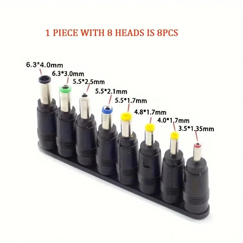 8Pcs AC DC 5.5X 2.1 MM Female Jack Plug Adapter Connectors TO 6.3 6.0 5.5 4.8 4.0 3.5mm 2.5 2.1 1.7 1.35mm Male Power Adaptor
