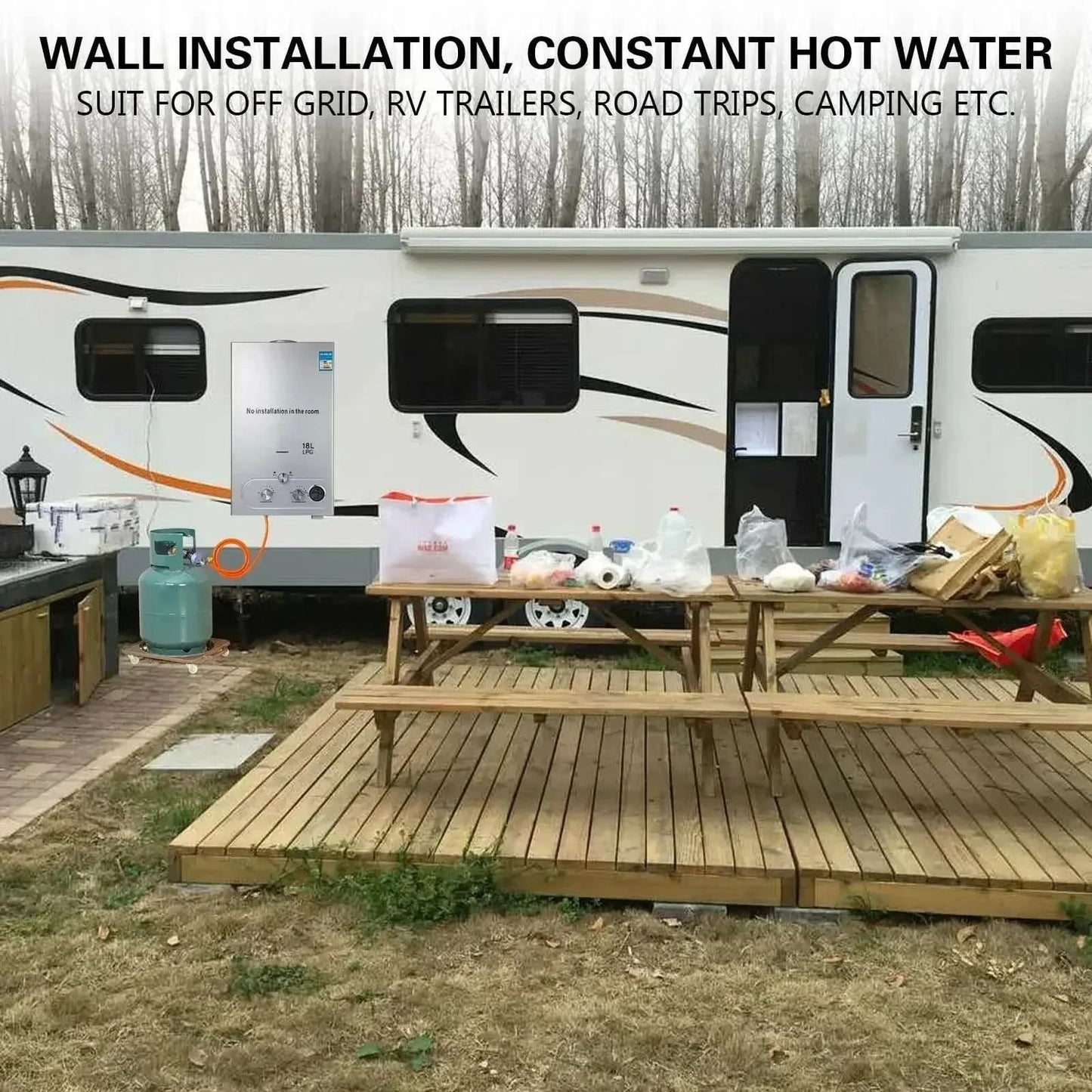 Sihao 6L 8L 10L 12L 16L 18L Flüssiggas-Durchlauferhitzer Sofortiger Gasboiler Butan Propan Gasboiler für Camping und Outdoor