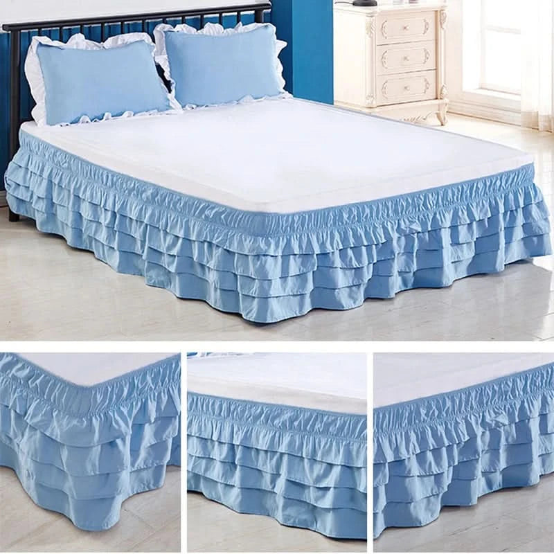 4-story Ruffle bed skirt surrounding elastic bedspread no surface family hotel double bed / full bed / king bed / king bed
