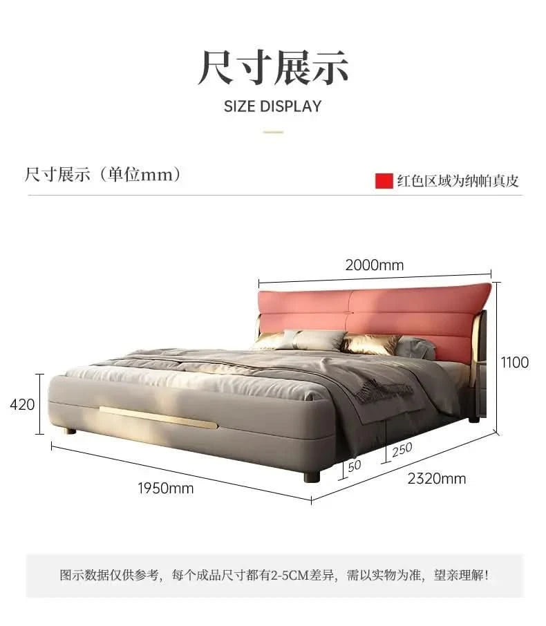 Modern Aesthetic Bed Multifonction Organiser King Size Double Bed Storage Space Marco De Cama Queen Moderno Luxury Furniture