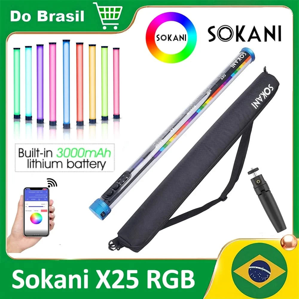 Sokani X25 RGB LED-Videoleuchte, Handheld Tube Wand Stick Licht, CTT Fotografie Beleuchtung, 3000mAh, APP-Steuerung für YouTube Tiktok