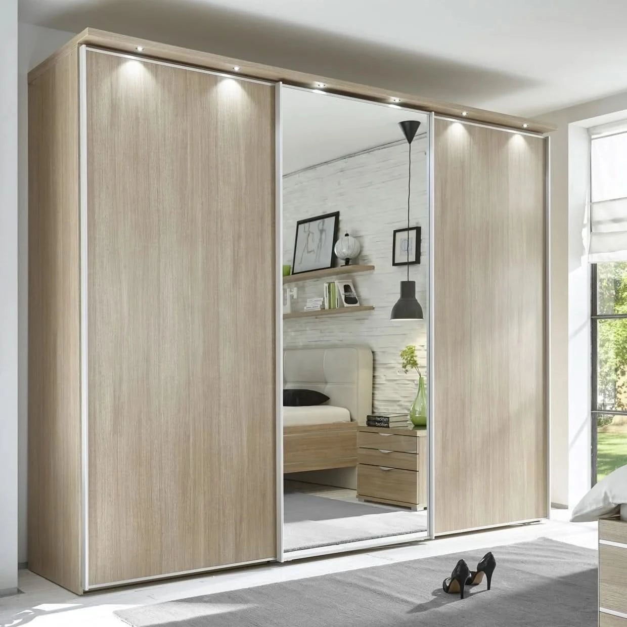Modern design Modular mirror sliding door wardrobe
