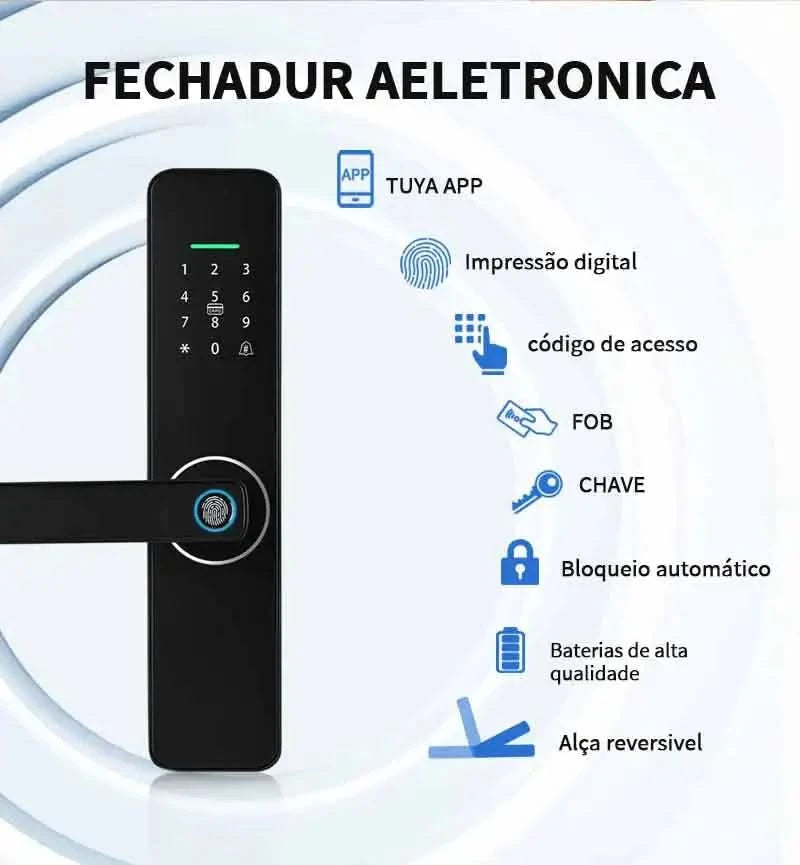 Do Brasil digital electronic lock tuya wifi smart lock biometric digital lock fingerprint lock for home house apartment