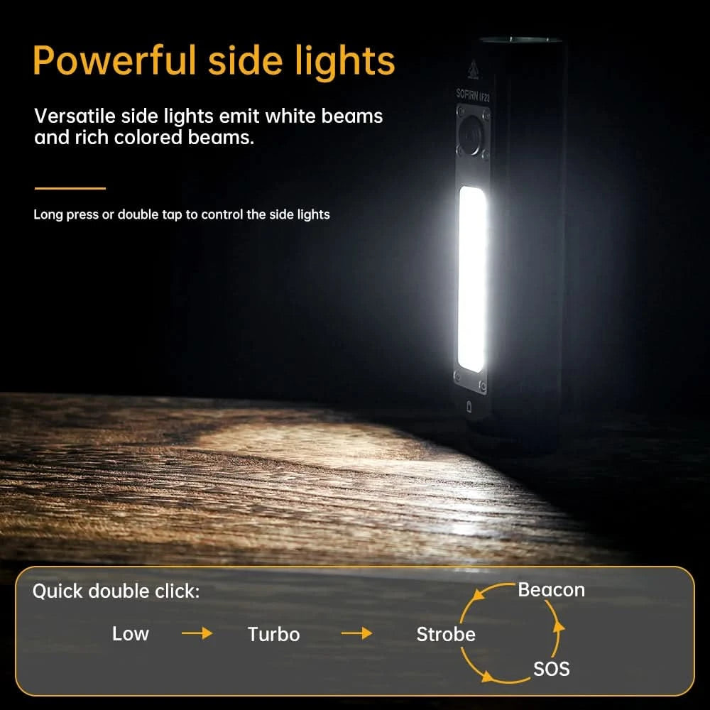 Sofirn IF23 RGB Light 4000lm Powerful LED Flashlight 21700 5V 3A USB C Rechargeable Floodlight Spotlight Torch with Magnetic