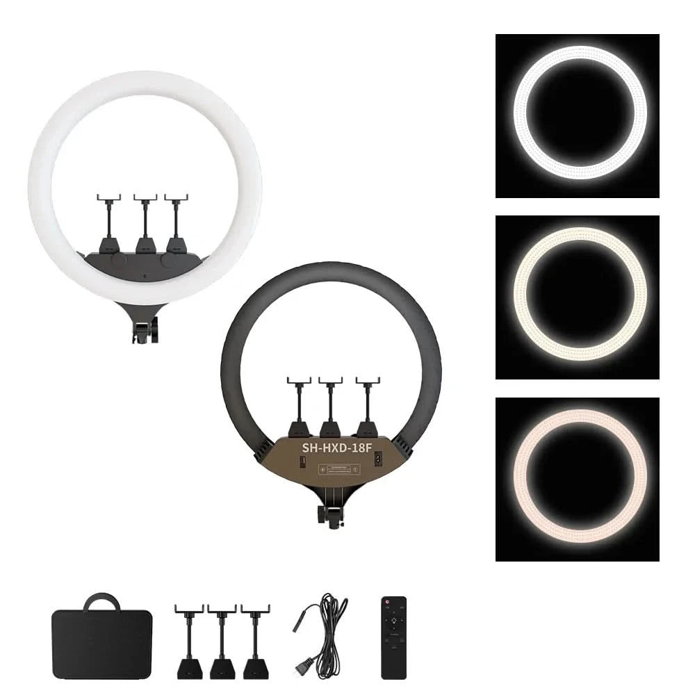 SH 45cm 18 Zoll Ringlicht mit Stativ USB-Lade-Selfie-LED-Lampe Dimmbares Fotolicht für Fotografie Studio