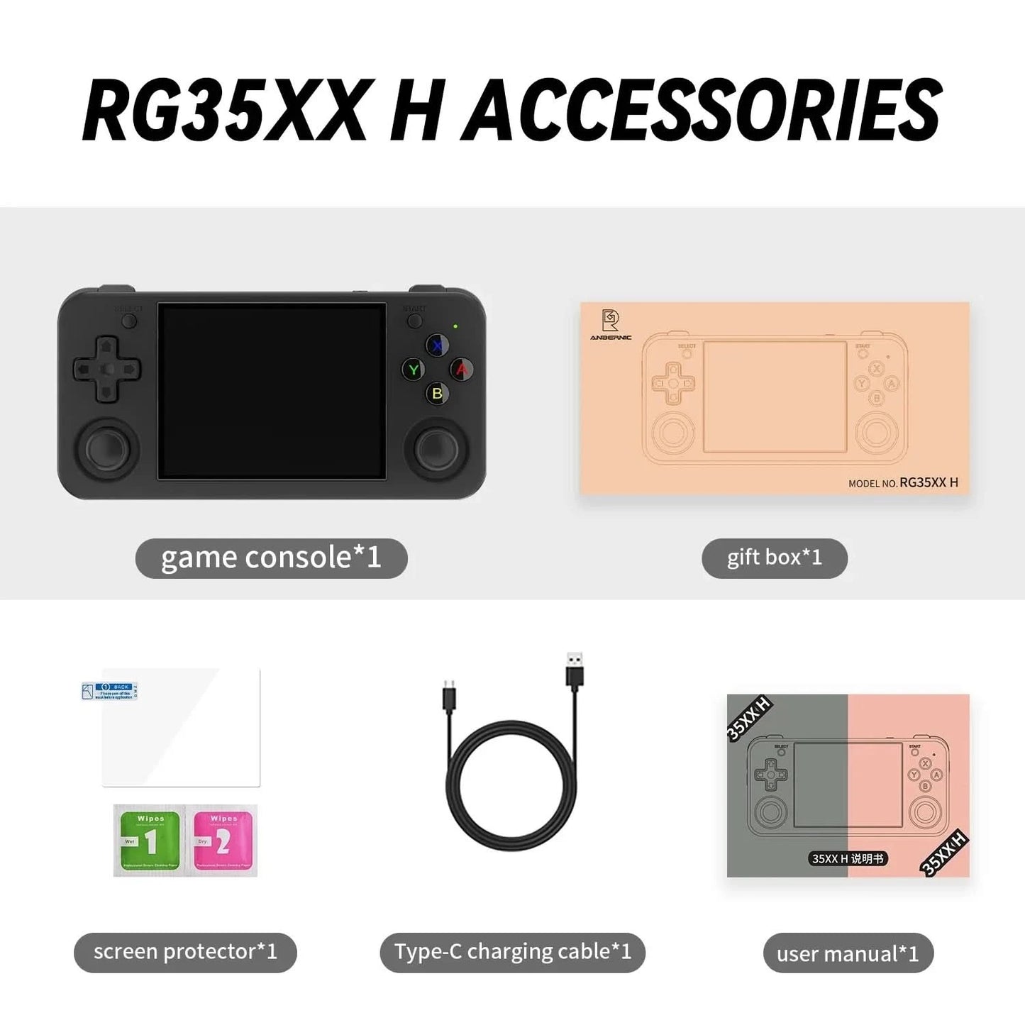 ANBERNIC RG35XX H Retro Handheld Game Console Linux System 3.5-inch IPS Screen Portable Console 5G WIFI HDMI TV Output PSP Gift