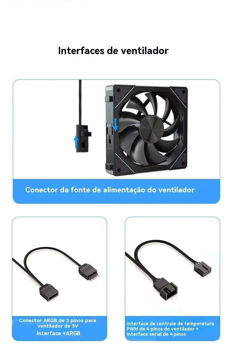 Teucer JM-5 PC Argb Light CD Texture 12cm 3in1 PWM Fan Case No Noise 800-2000rpm Water Cooling Radator Fan
