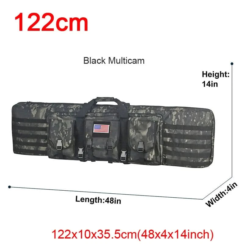 LQARMY 32 38 42 48 Zoll Taktische Doppelgewehrtasche Molle Gewehr-Tasche Scharfschützen Airsoft Gewehr-Tasche Rucksack Jagdwaffenholster