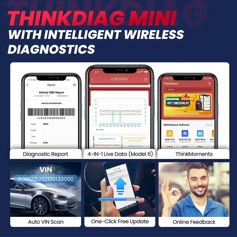 Thinkcar Thinkdiag Mini Auto-Code-Lesegerät Volles System Kfz-Diagnosewerkzeuge Obd 2 Scanner für Auto Obd2-Diagnose