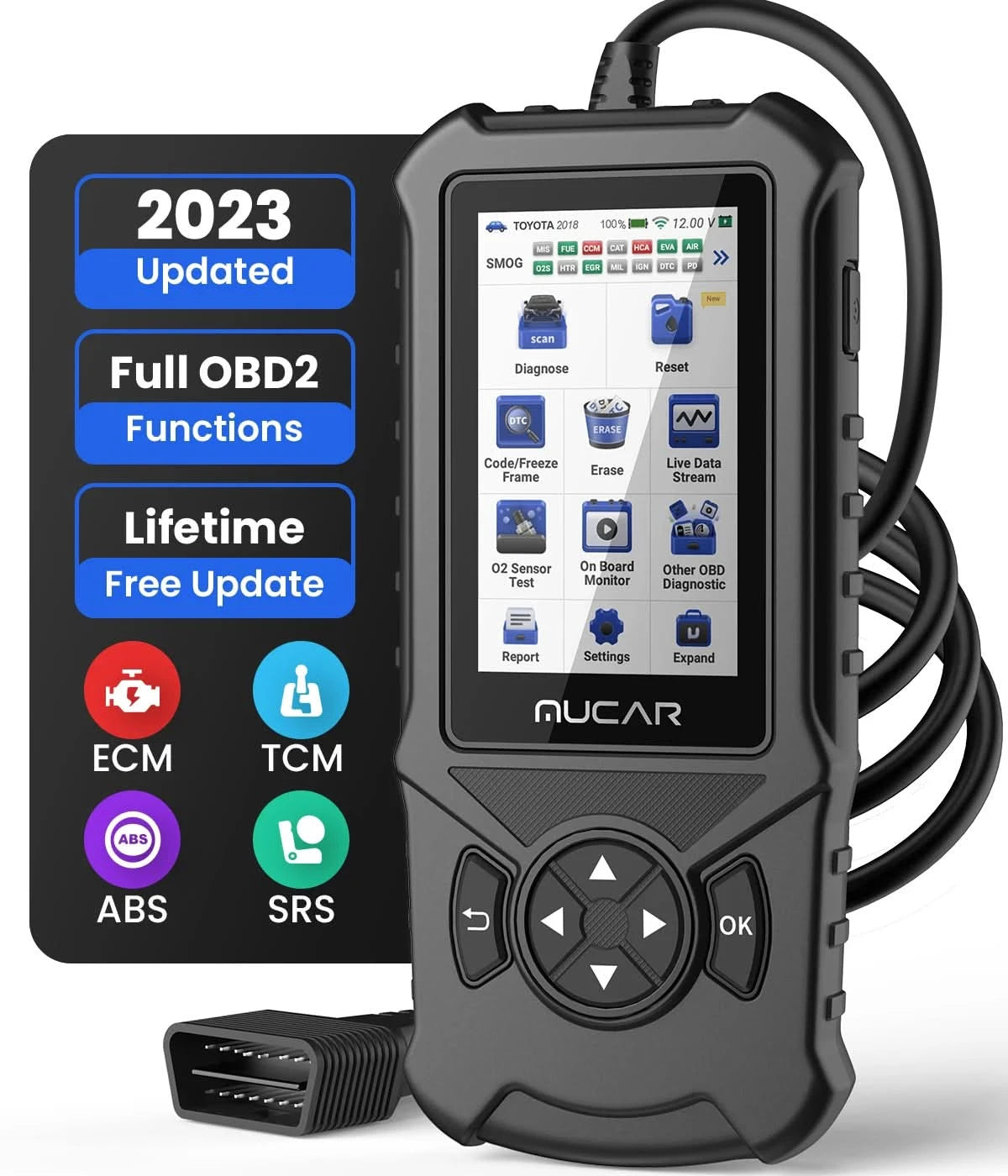 MUCAR CDE900/cde900 Pro OBD2 Diagnostic Tool 32GB Scanner Brake Airbag Transmission Engine Diagnosis Code Reader