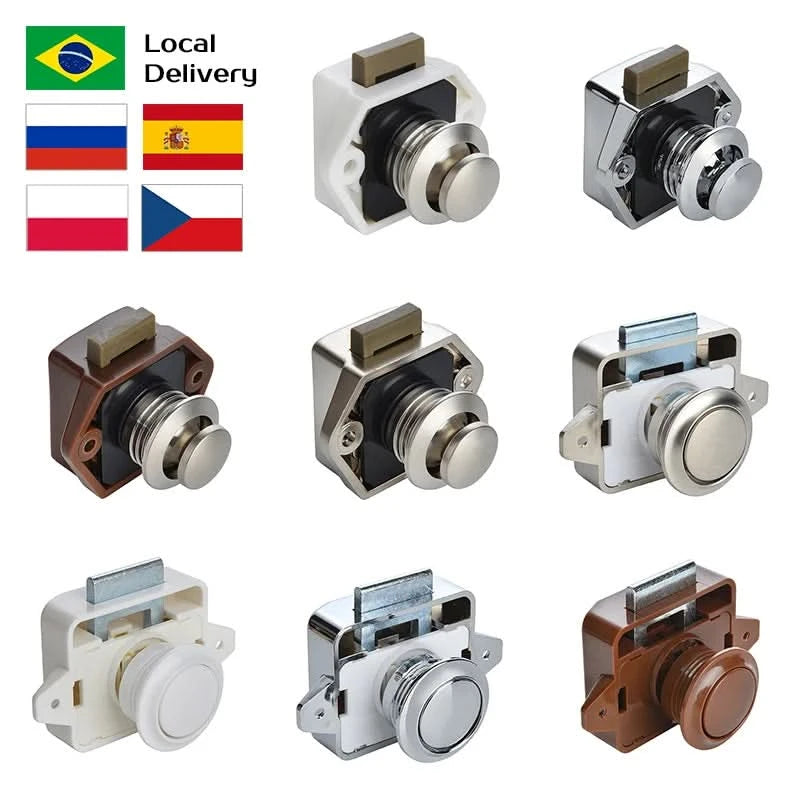 KAK 20 pieces RV Lock Push Lock for Camper Car RV Yacht Push Locks Furniture Cabinet Door Lock Hardware Child Safety Drawer Lock