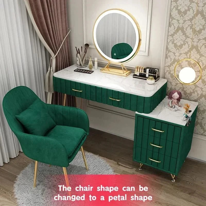 Modern Drawers Dressing Table Makeup Mirror Service Girl Pink Computer Vanity Table Living Room Vestidores Postmodern Furniture