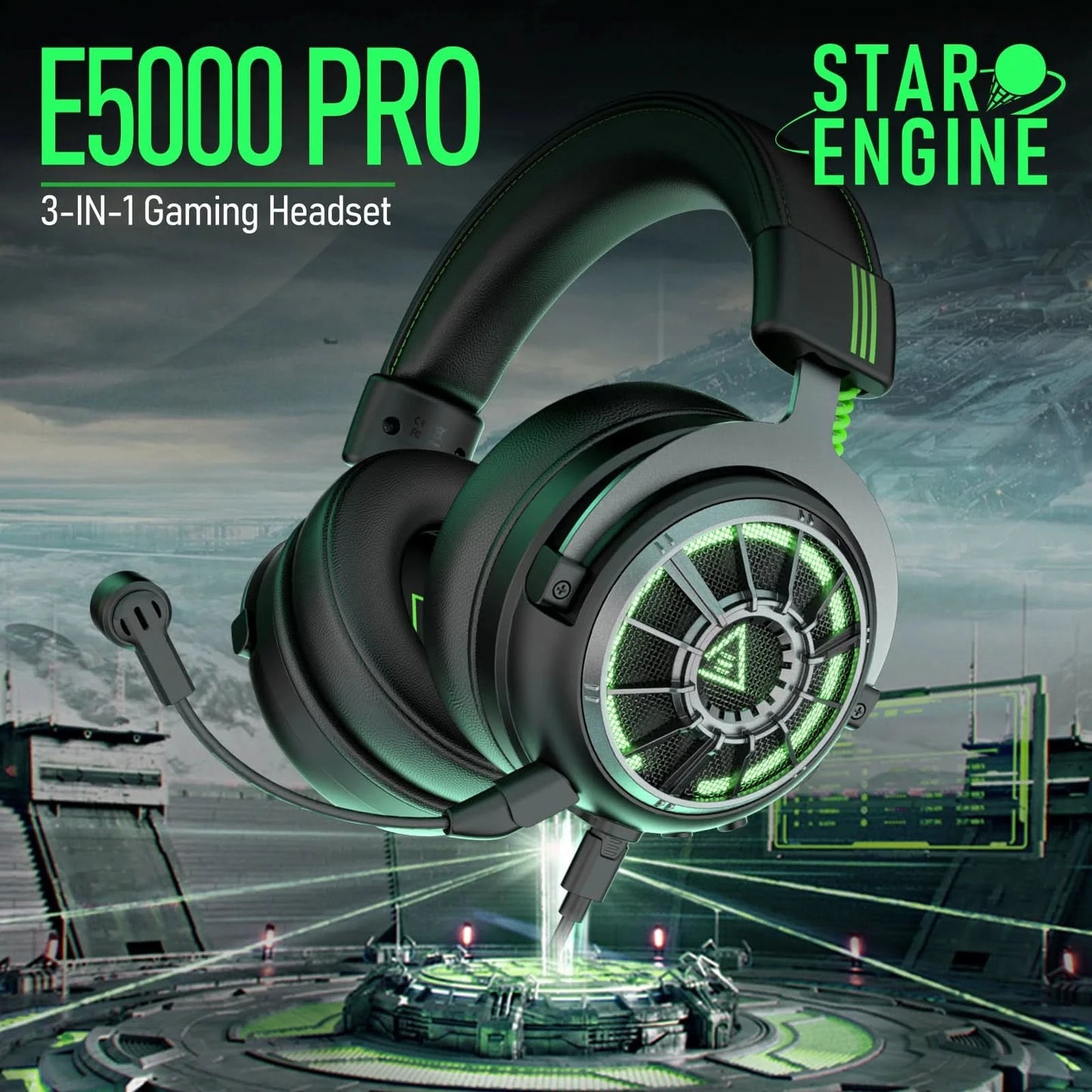 EKSA StarEngine Pro Gaming Headset Gamer 7.1 kabelgebundenes Over-Ear-Headset mit ENC-Mikrofon und Geräuschunterdrückung für PC/PS4/PS5/Xbox