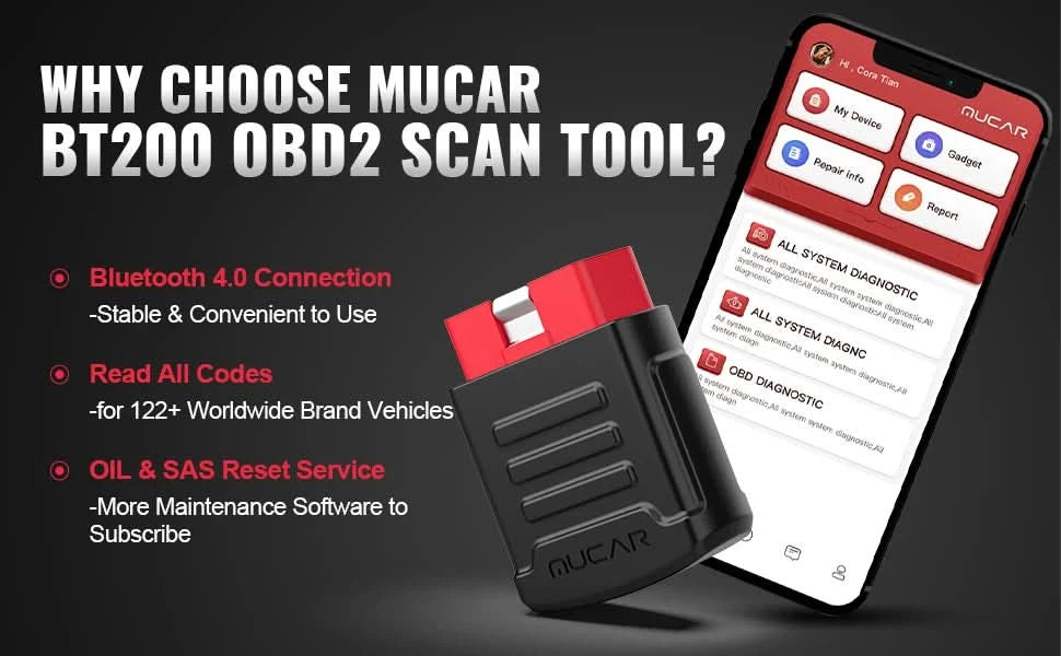 MUCAR BT200 & BT200 Pro Obd2 Diagnosegeräte Bluetooth obd 2 Scanner Automobil Code-Lesegerät Alle Systemdiagnose lebenslang kostenlos