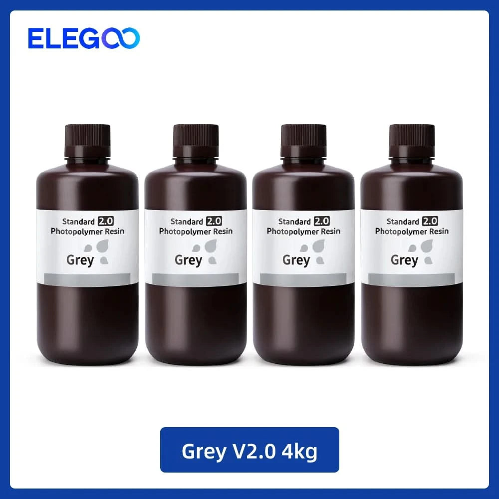 ELEGOO 3D Printer Resin LCD UV-Curing Resin 405nm Standard Photopolymer Resin for LCD 3D Printing 1000g Black Grey White Skin