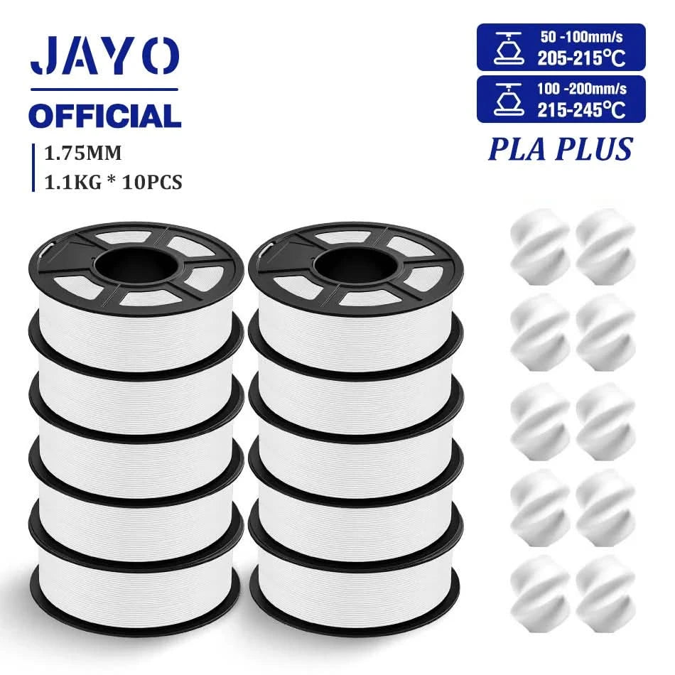 JAYO 3D Filament 1.75mm PLA / PLA Plus / PLA Meta/ Silk PLA+/PLA Matte 3D Prnter Filament 1.1KG For FDM Multicolor Set 10Rolls