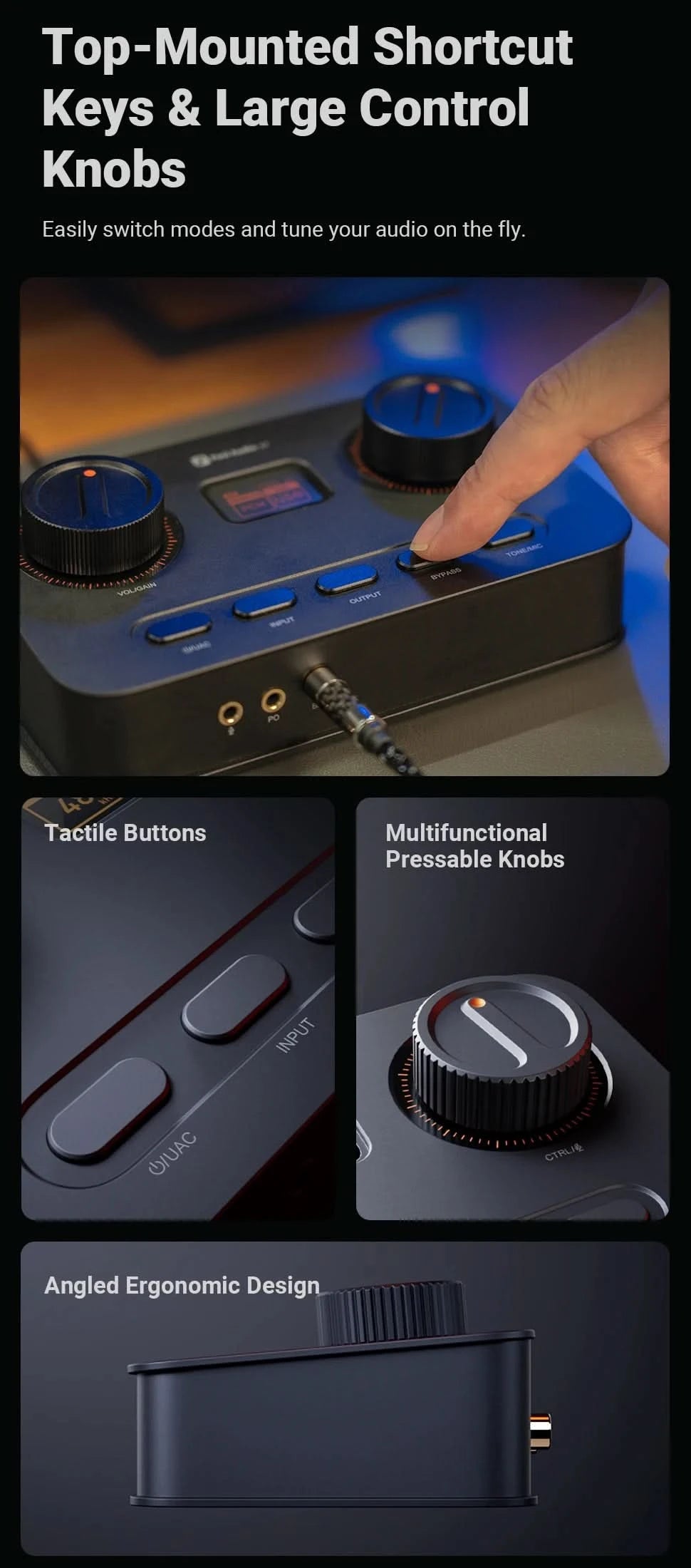 Fosi Audio K7 HiFi DAC & Kopfhörerverstärker, AKM4493ESQ DAC-Chip, PCM 384kHz/32Bit & DSD256, Mikrofon-Eingang USB Audio DAC für Gaming