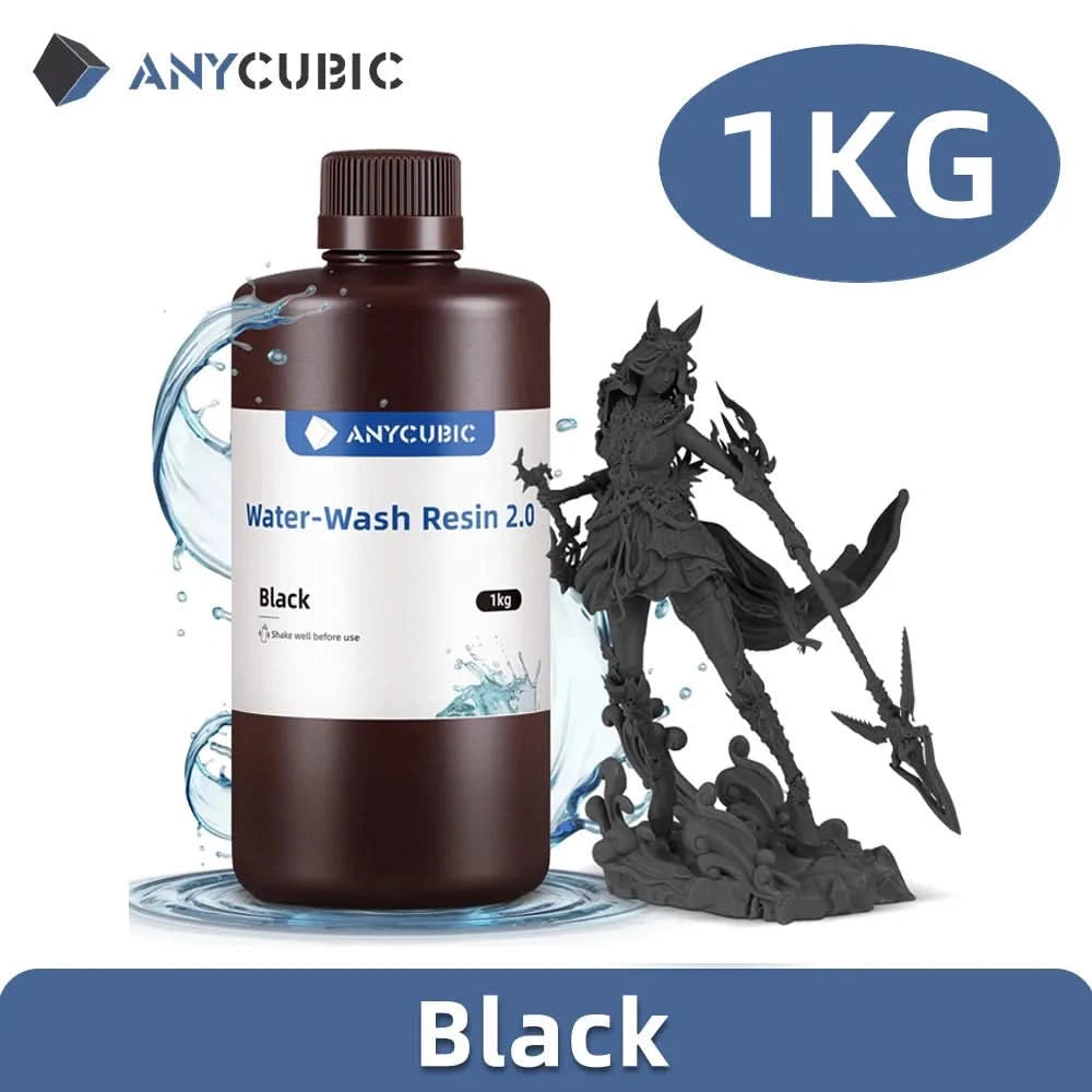 ANYCUBIC Wasserwaschbares Harz Geruchsarm Niedrige Viskosität 405nm UV-Harz für LCD-3D-Druck Hochpräzisions-3D-Druckerharz