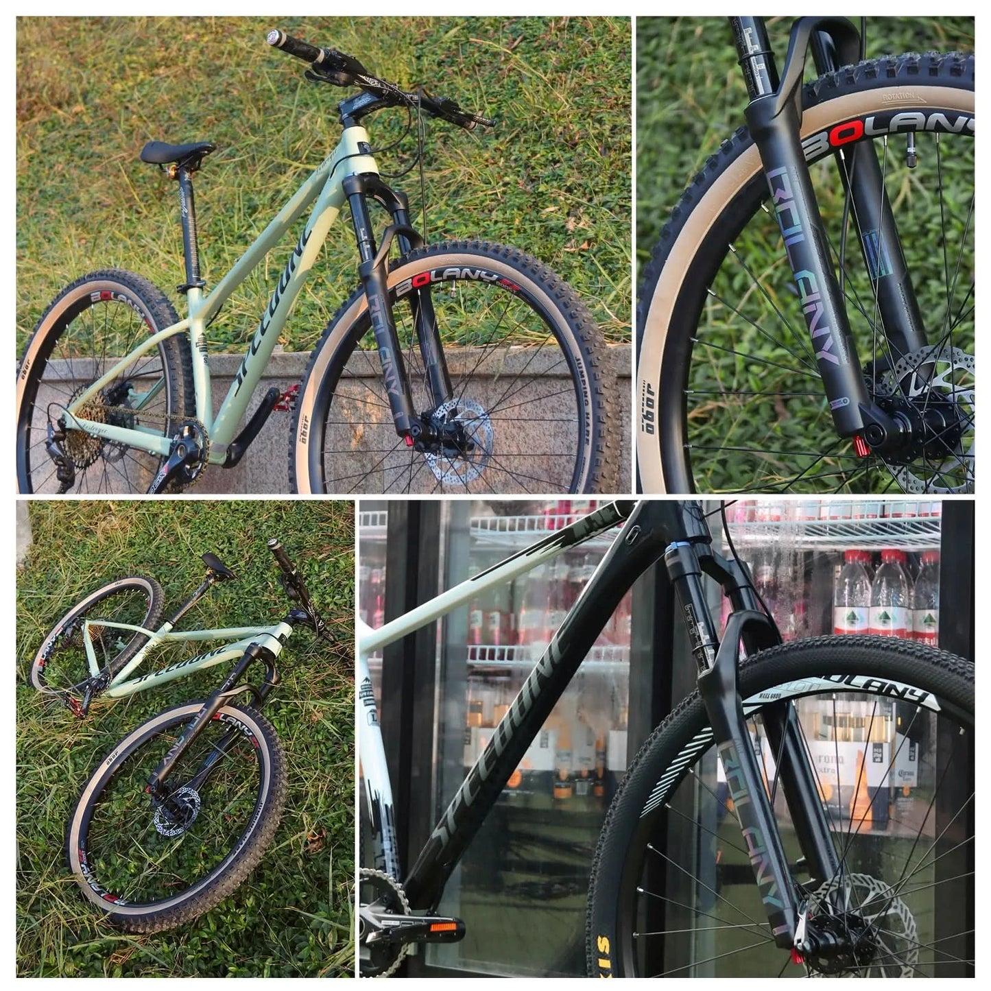 BOLANY 27.5/29inch Boost Bicycle Fork Thru Axle 100/110mm 34mm Tube Tapered Rebound Adjustment 120/140mm Travel Suspension Fork