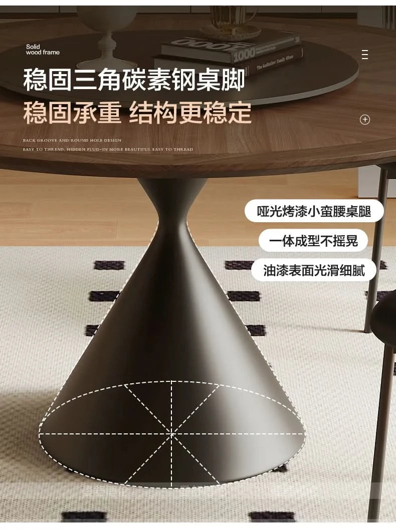 6 People Turntable Dining Table Vintage Legs Metal Design Round Coffee Table House Breakfast Juegos De Comedor Furnitures