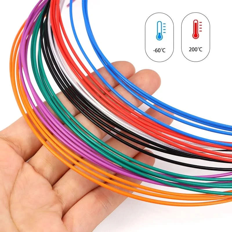 1m Silver Plated FEP Insulated Electronic Wire High Purity OFC 0.05 0.08 0.12 0.2 0.35 0.5 1 2 4 6 10mm HiFi Signal Copper Cable