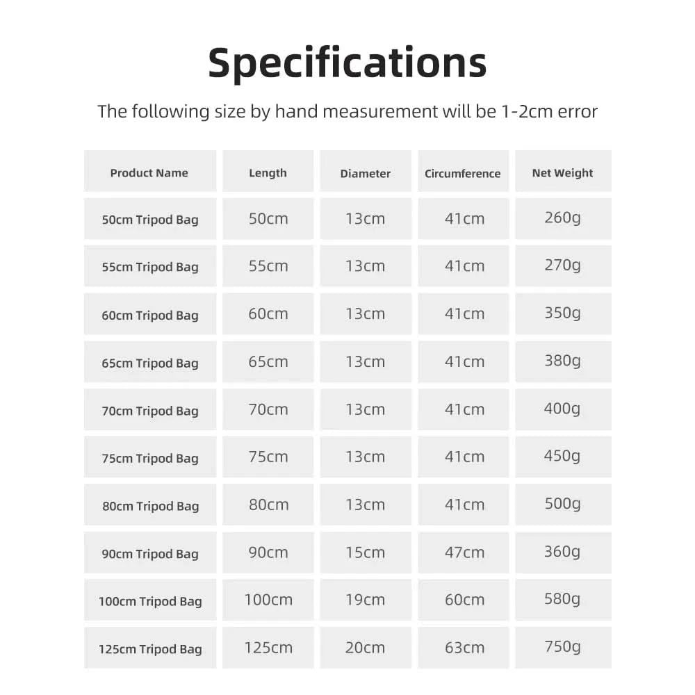 55/60/65/70/75/80/100/125cm gepolsterte Kamera-Einbeinstativ-Stativtasche/Lichtstativ-Tragetasche/Schirm-Softbox-Tragetasche